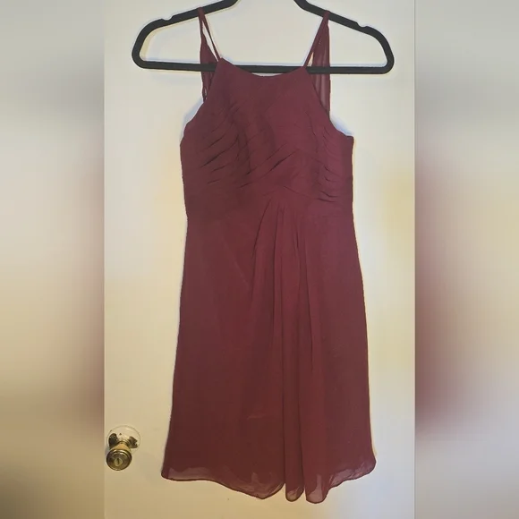 Azazie Ginny Deep Red Midi Dress - Picture 2 of 5